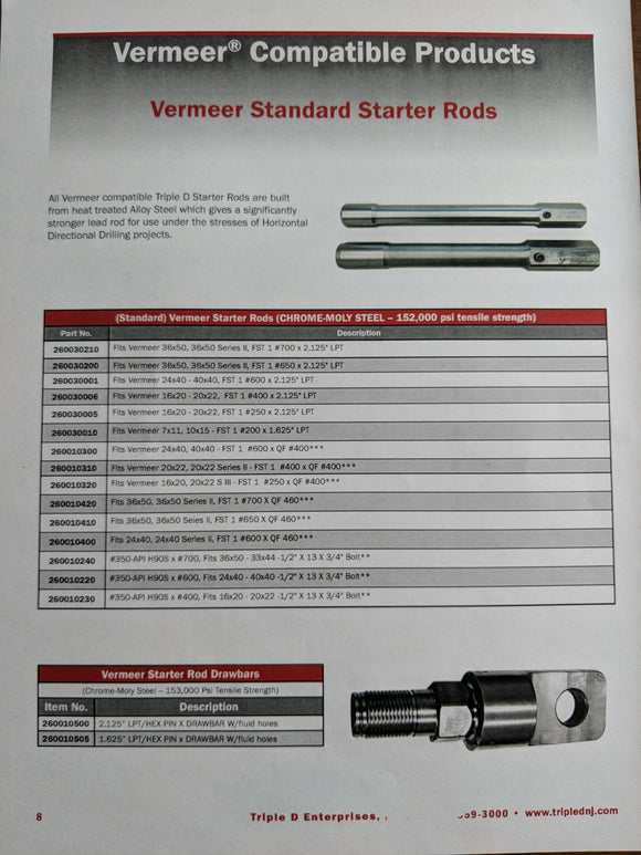 Vermeer Standard Starter Rods