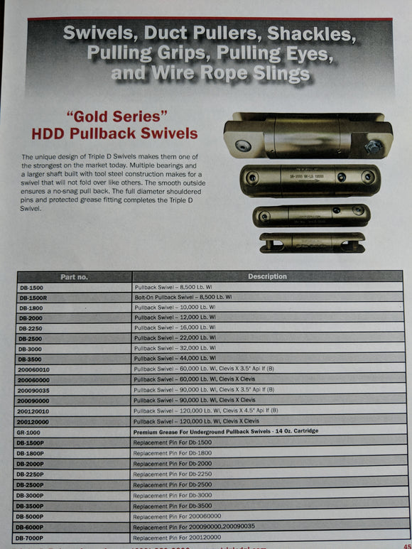 Gold Series HDD Pullback Swivels