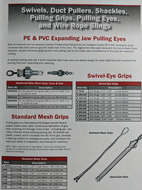 PE & PVC Expanding Jaw Pulling Eyes