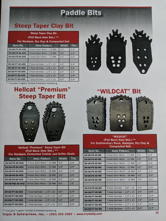 Steep Taper Clay Bit, Hell Cat Premium, & WildCat