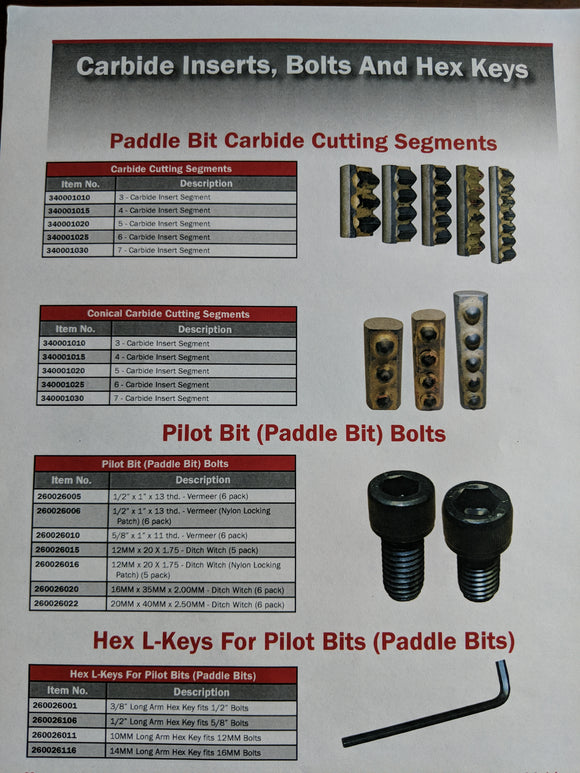 Carbide Inserts, Bolts, & Hex Keys